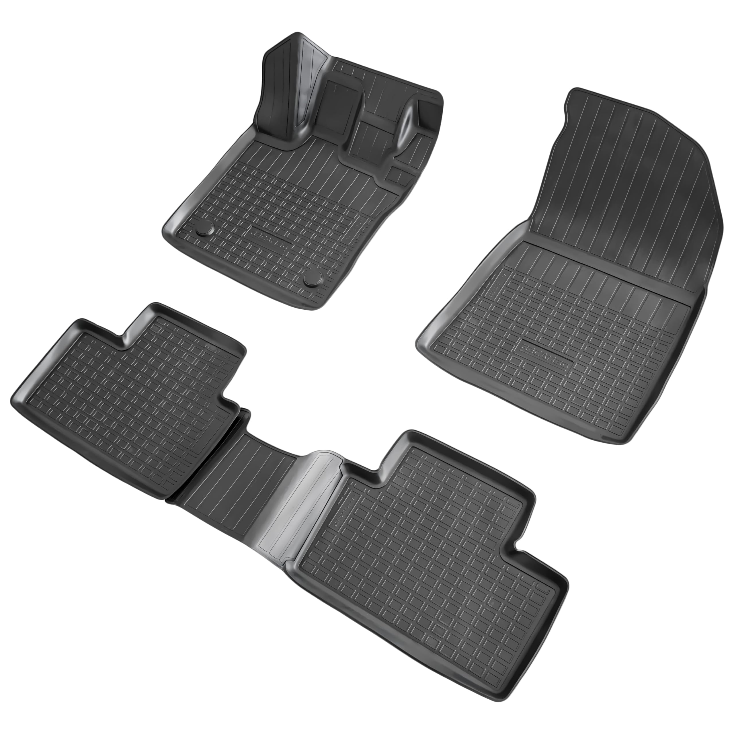 RECAMBO Zestaw dywaników gumowych 3D pasujących do Renault Captur II, rok produkcji od 2019, dokładnie dopasowane dywaniki samochodowe z wysoką krawędzią 3D, antypoślizgowe, bezzapachowe, odporne na