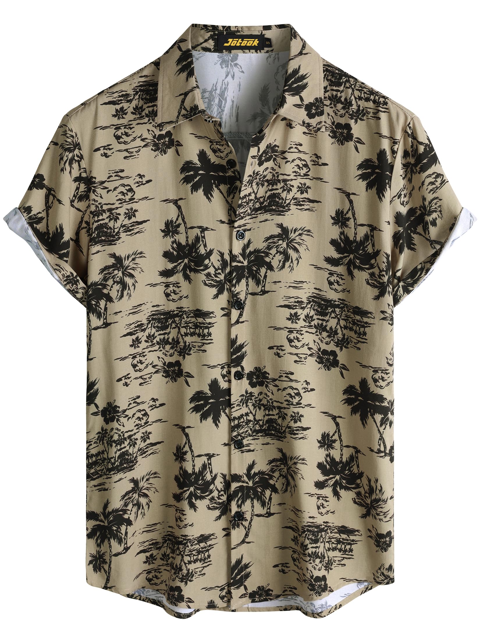 JOTOOK Mens Hawaiian Shirt Short Sleeve Button Down Summer Beach Shirts | Tropical, Vacation, Aloha, Travel, Resort Wear, Cruise Essentials, Vintage, Retro, Casual Stylish, Floral, Hawaii, Button Up
