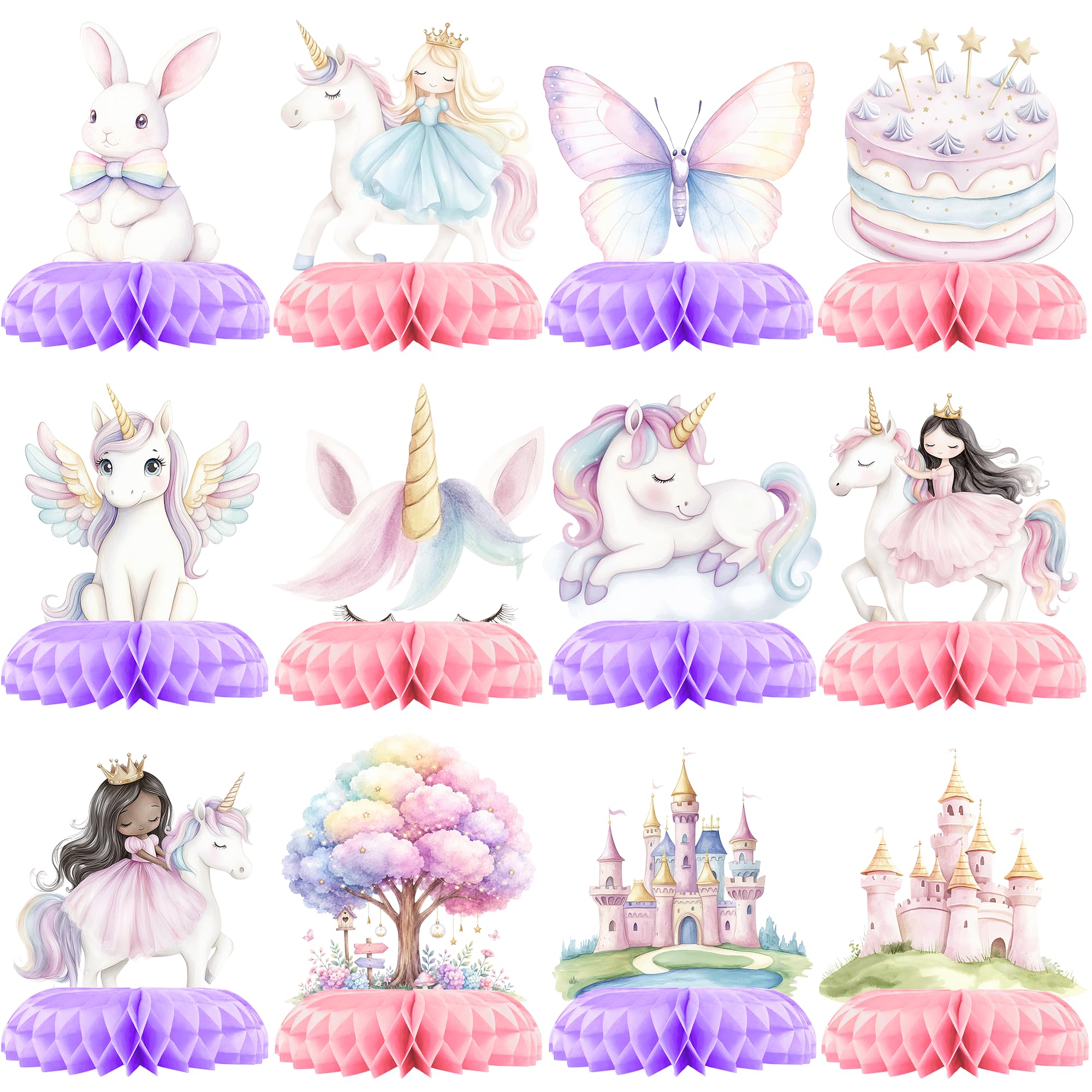 Unicorn Party Decorations Honeycomb Centerpieces for Girls Birthday — image 1
