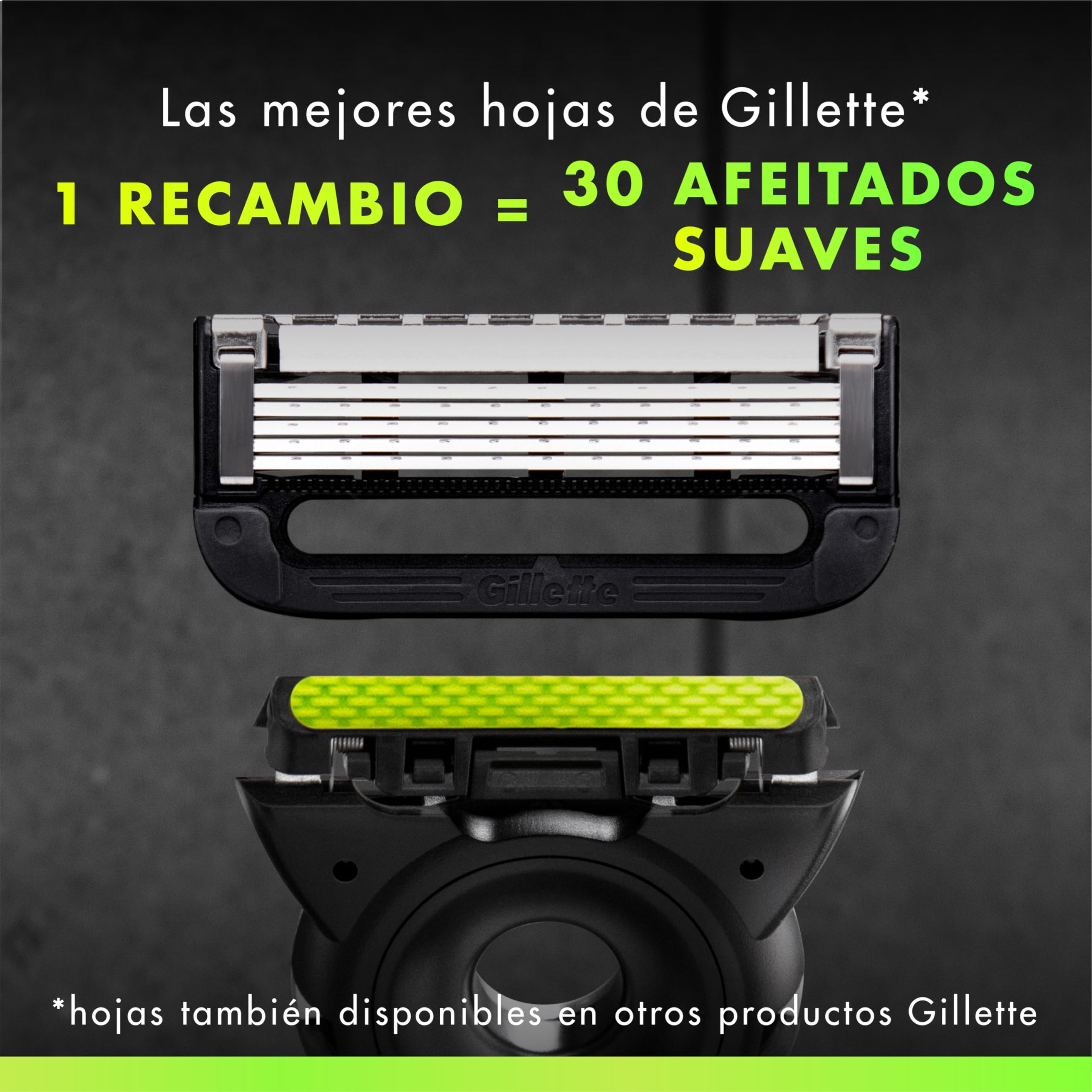 GilletteLabs Recambios para Maquinillas de Afeitar Hombre + Colgante, Pack de 10 - Cuchillas de Afeitar con 5 Hojas Y Banda Lubricante, Compatible con Todas Las Maquinillas Gillette Labs