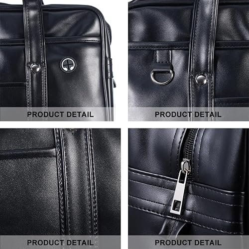 Miniatura 7 de Mikikit Bolsa de viaje portátil de cuero para hombre, bolsa de hombro para portátil, maletín para libros, para hombre, uniforme japonés, bolsa de