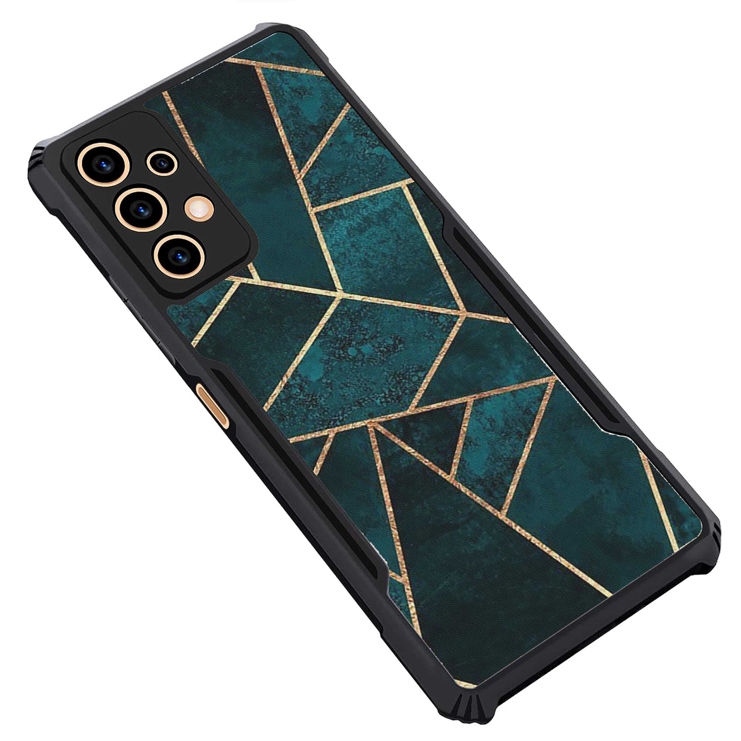 COBERTA Slim Shockproof 360 Degree Protection Design Back Cover Case for Samsung Galaxy M32 5G | (Dark Green Golden Abstract) (B0CN5DQNHX) Amazon Price History, Amazon Price Tracker