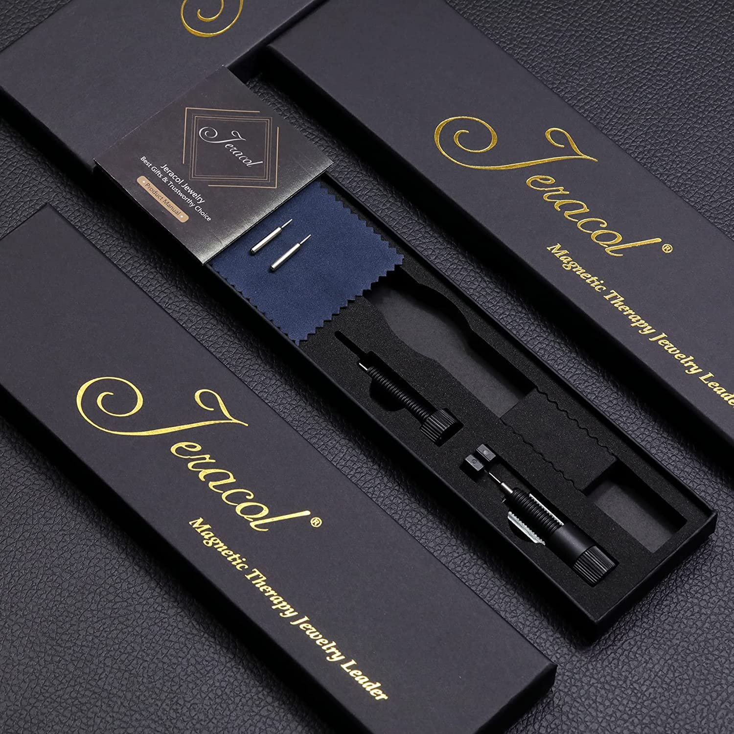 Jeracol 99,99% massives Kupfer, magnetische Armbänder für Herren, 3 x ultrastarke Magnete (3500 Gauss), magnetische Armbänder, Brazaletes zum Jahrestag, verstellbare Größe und Schmuck-Geschenkbox