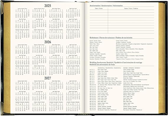 Brownline 2026 Executive Weekly Planner, Appointment Book, 12 Months, January to December, Sewn Binding, 8.187 x 5.625, Black, Trilingual (CBE507-26)