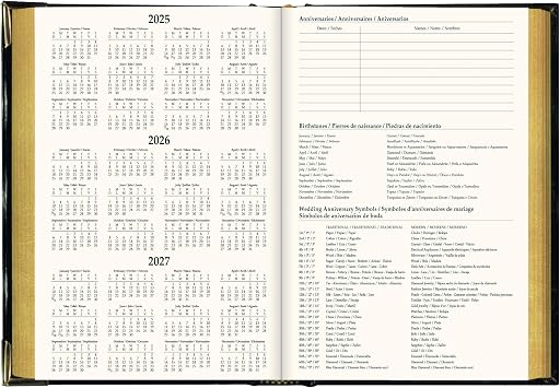 Brownline 2026 Executive Weekly Planner, Appointment Book, 12 Months, January to December, Sewn Binding, 8.187 x 5.625, Black, Trilingual (CBE507-26)