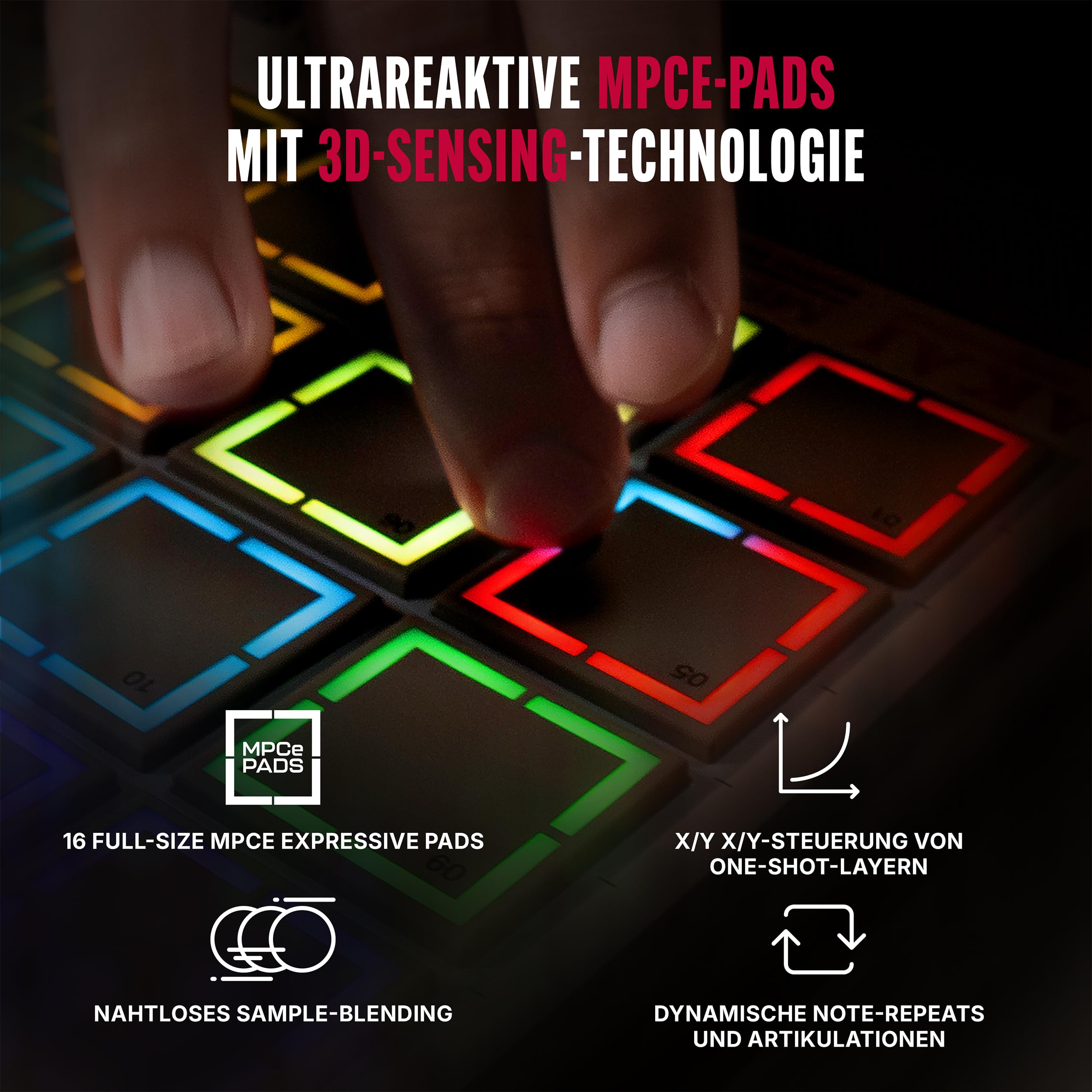 Akai Professional MPC Live III Retro tragbares Musikproduktions-Center | Standalone, MPCe Pads, Touchscreen, Stereo Lautsprecher, Mikrofon, Akku, Bluetooth, WLAN