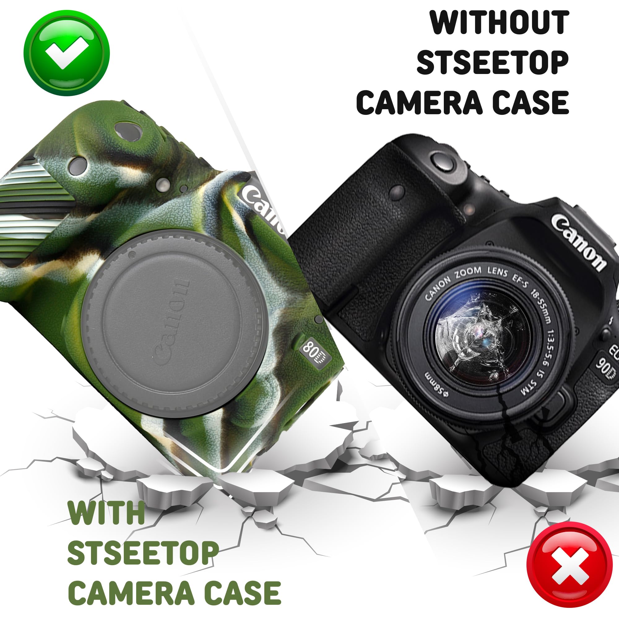 Amazon.com : STSEETOP Camera Case for Canon EOS 80D - Protective