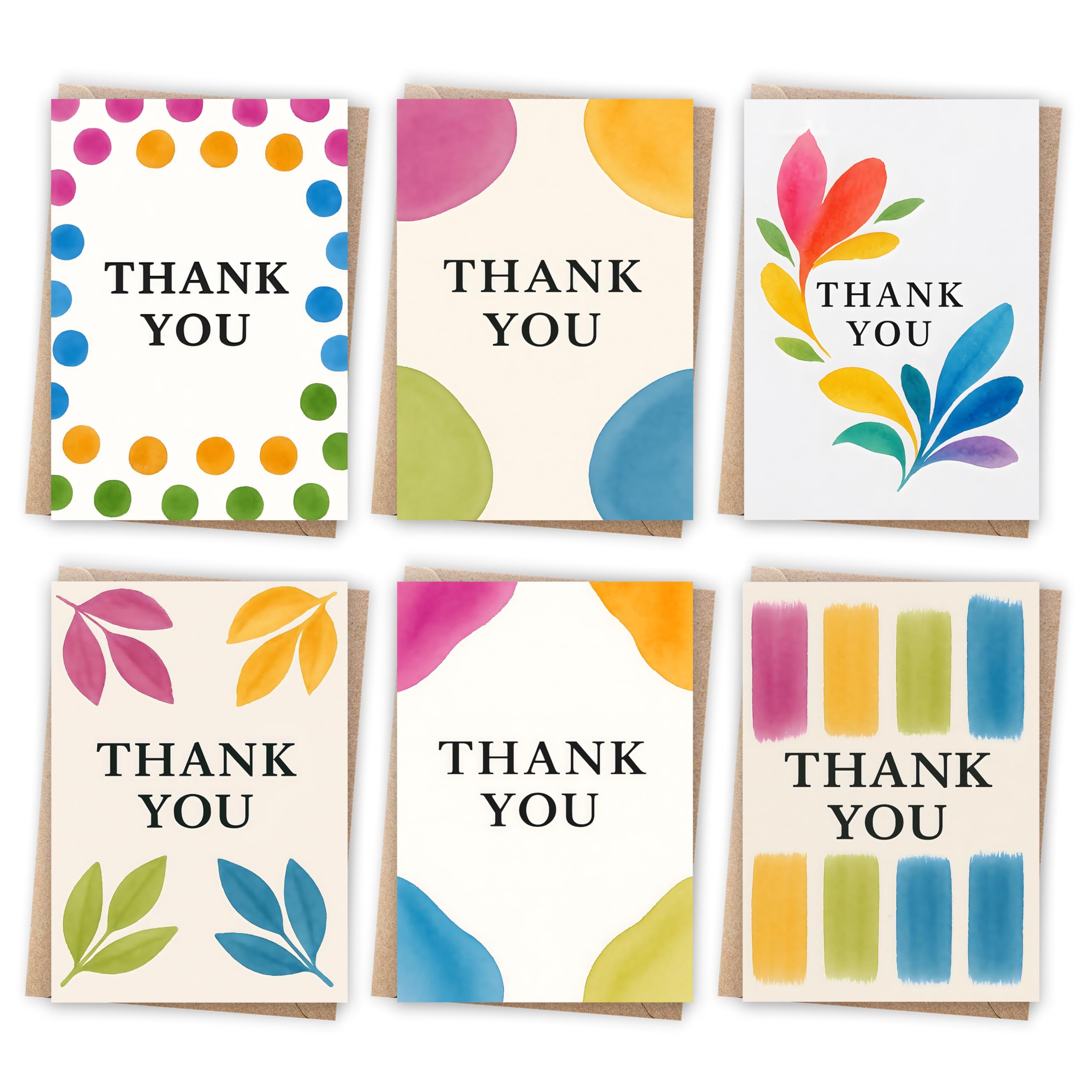 18 Thank You Cards Multipack with Envelopes - Floral Design Blank Inside for Teacher, Wedding, Kids, Christmas Fully recyclable - Made in the UK
