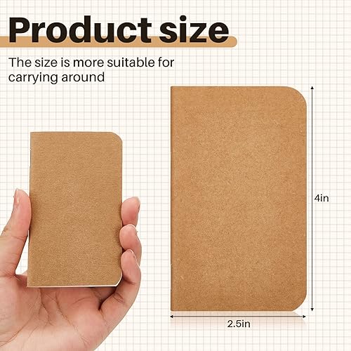 Miniatura 2 de Outus 36 cuadernos de bolsillo de 2.5 x 4 pulgadas, mini cuadernos de papel kraft a granel de tapa blanda para notas, diario de notas para