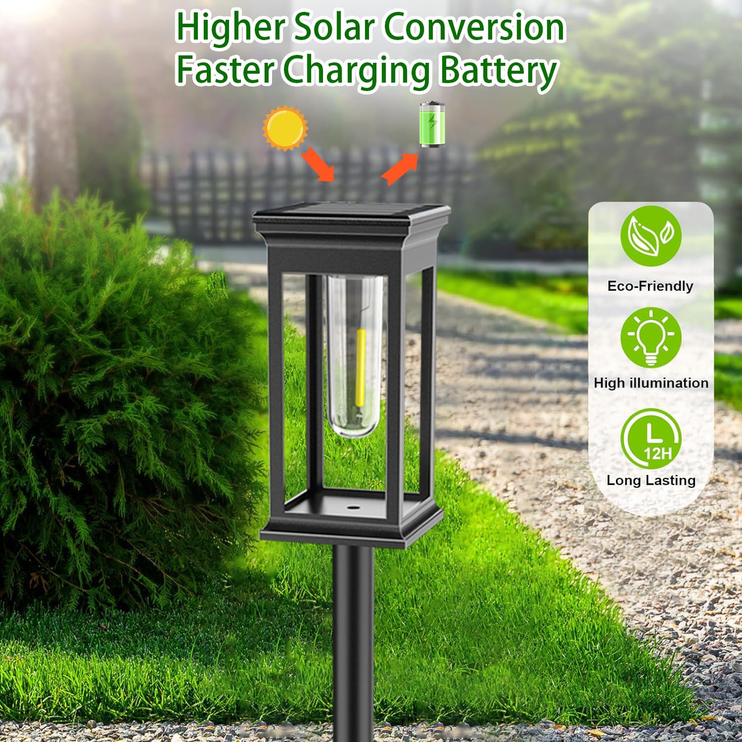 Solarlampen für Außen Garten, 12 Stück Solarleuchten für Außen, 3000K Solar Gartenleuchten für Außen，Wasserdichte Solarleuchten Garten, Auto Ein/Aus Solar für Den Garten Hof Rasen Gehweg Dekor