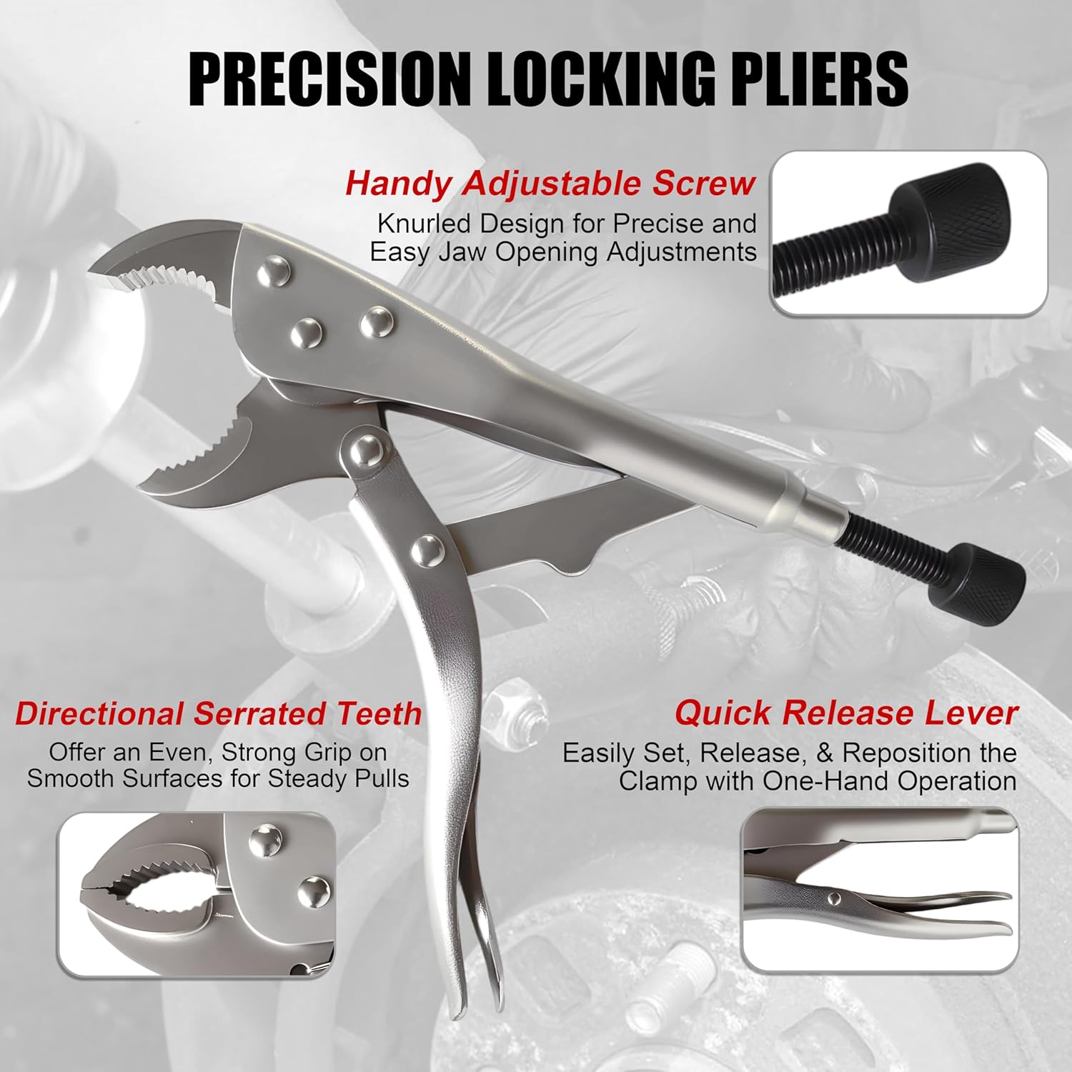 SGT Locking Pliers Slide Hammer Set,9.8 in Locking Pliers 2 lb Slide Hammer with Quick Release Swivel Connector,Vise Grip Slide Hammer kit for Nail Bolt Pin Seal CV Axle Removal