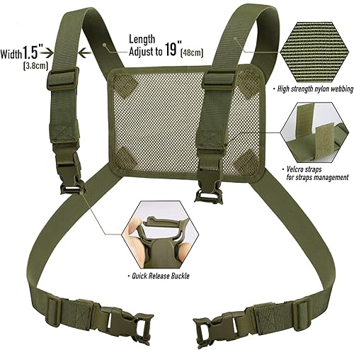 Miniatura 4 de WYNEX Bolsa táctica grande de administración de diseño de doble capa, bolsa de utilidad Molle EDC EMT con funda de mapa, bolsa modular para