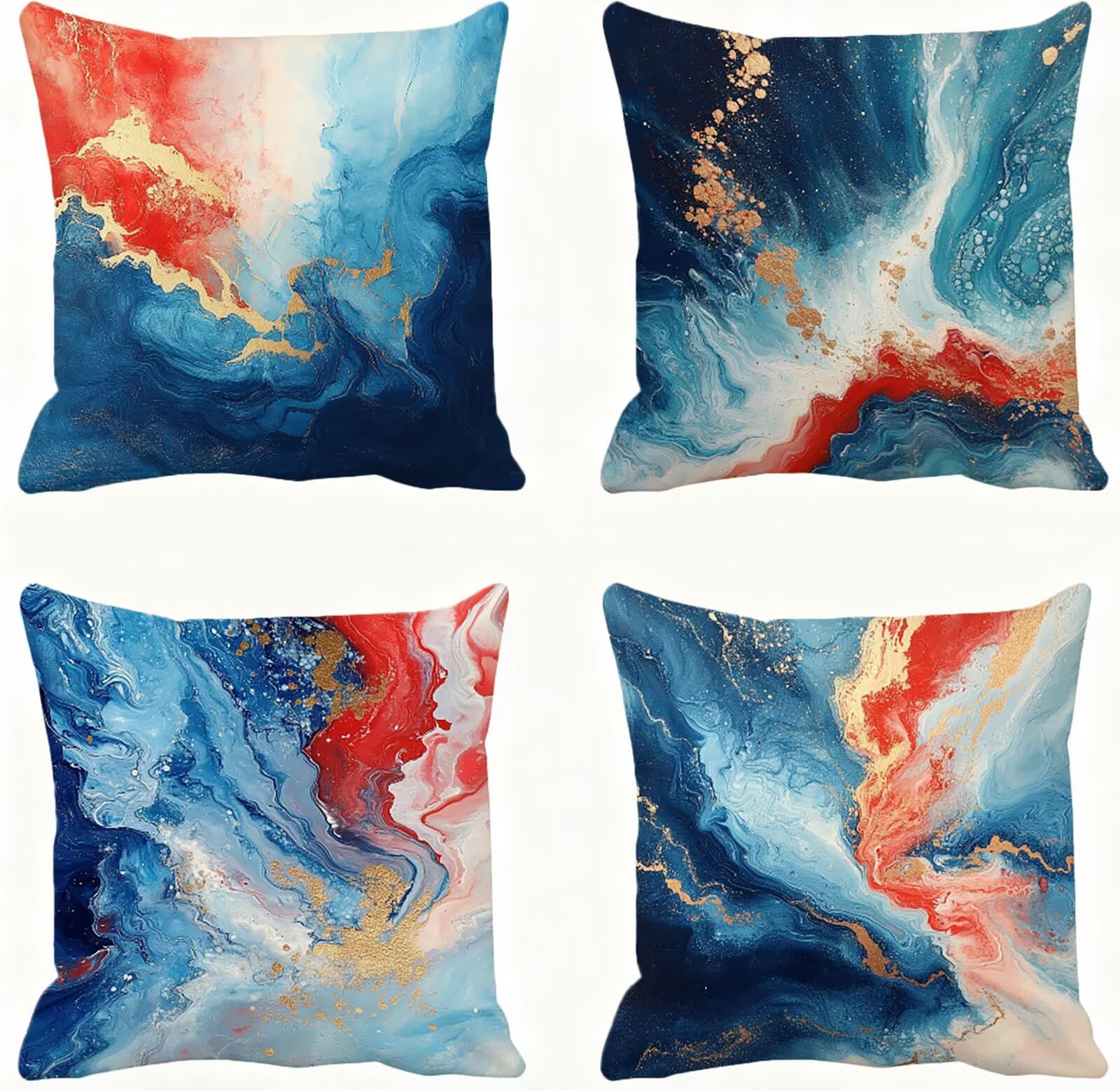 Blu Federe Cuscini Divan 60x60 Rosso Federe Cuscino Letto Super Morbido Copricuscino Letto Set di 4 Cuscini Divano Decorazioni Autunnali Copricuscini Arredamento Casa, Sedia Soggiorno Giardino E - 722