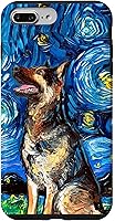 Vista 12 de German Shepherd Starry Night Dog Art by Aja Trier Case for iPhone 17