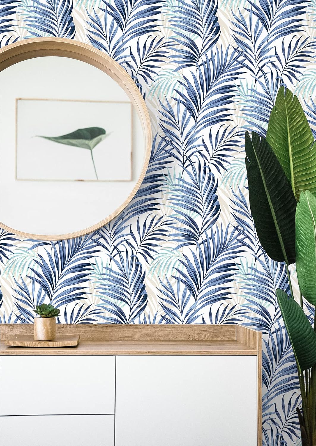 Tommy Bahama Tranquillo Coastal Palm Peel and Stick Wallpaper (Azure Blue)