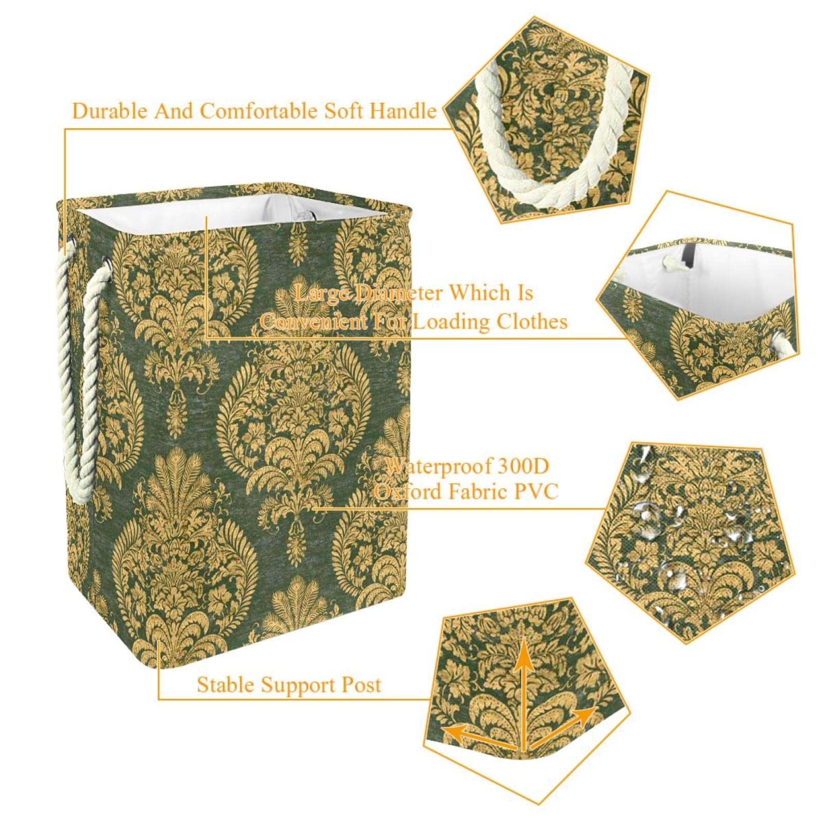 Schöner Stoff, großer Wäschekorb mit robustem Griff, Aufbewahrungskorb für schmutzige Kleidung für Schlafzimmer, Badezimmer, Studentenwohnheim