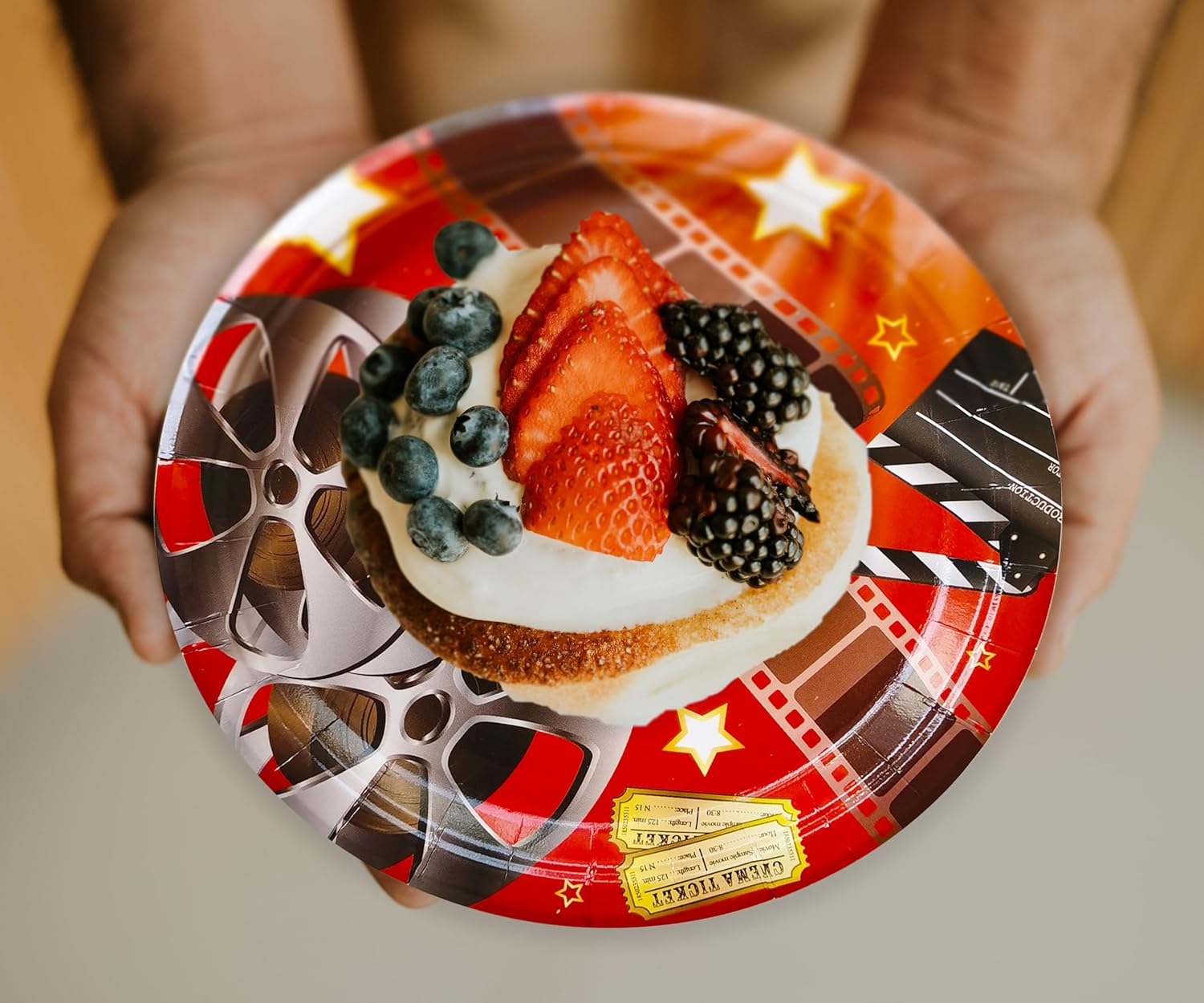 Movie Night Plates and Napkins Party Supplies (100 Pcs) Movie Night Paper Plates, Movie Party Napkins, Movie Theater Oscar Film Cinema Birthday Plates, Hollywood Theme Party Decorations, 25 Serves