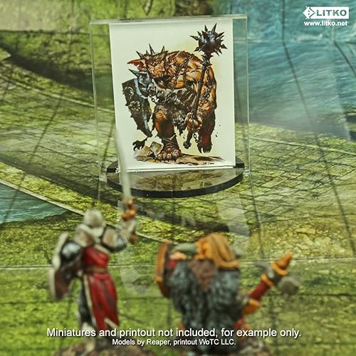 Miniatura 2 de LITKO Soporte de figura de papel  Tarjetero  Bases de papel en miniatura para mostrador (base redonda, ranura de 2 x 2 pulgadas de alto)