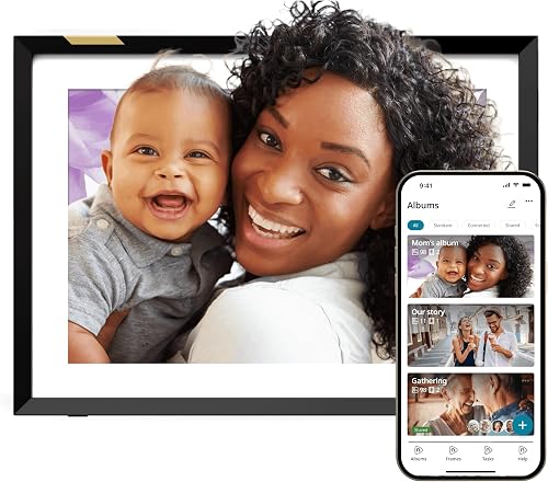 Nixplay AI-Enhanced Digital Picture Frame | Stunning HD Touch Screen Display, 10.1"