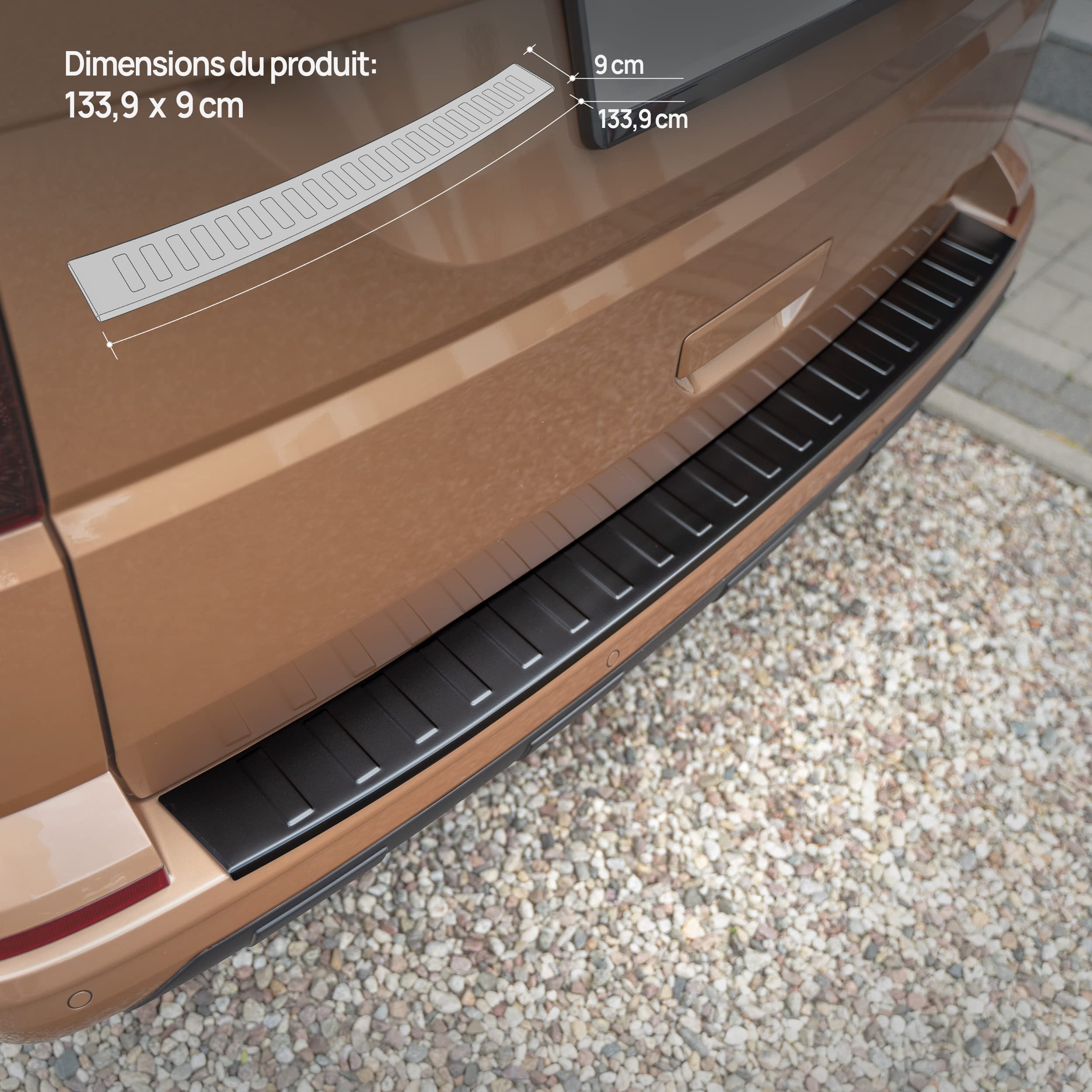 CHROMEMASTER | Protection De Pare-Chocs Arrière | Compatible Avec VW Transporter T6