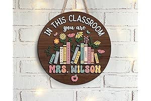 Exquisite Custom Teacher Sign: Personalized Name,Inspirational Gift