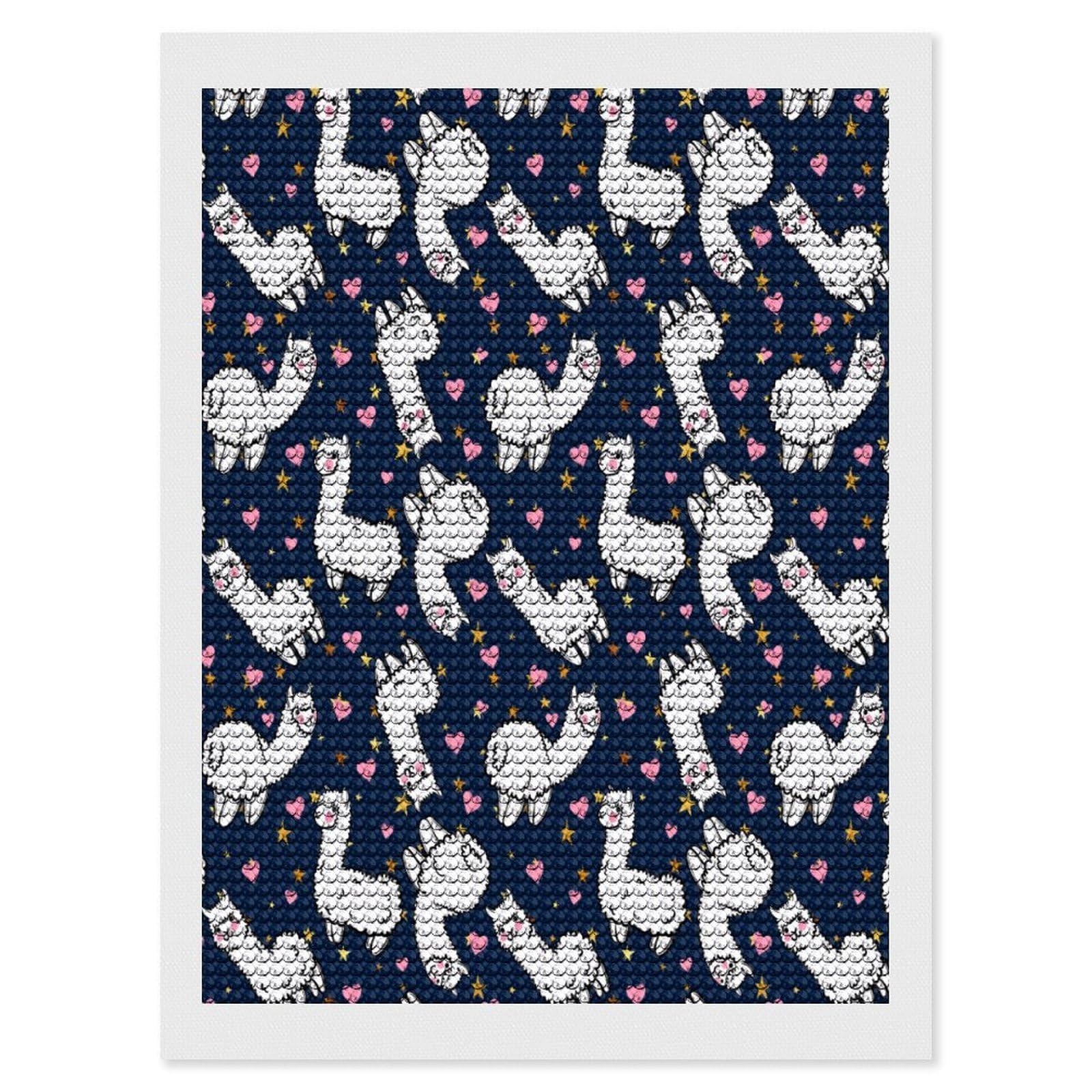 Nclqvjxzkhw Style Cute Alpaca Heart Diamond Art Painting For Adult Round Diamonds Pictures Arts Crafts Home Wall Decor 12"X16"