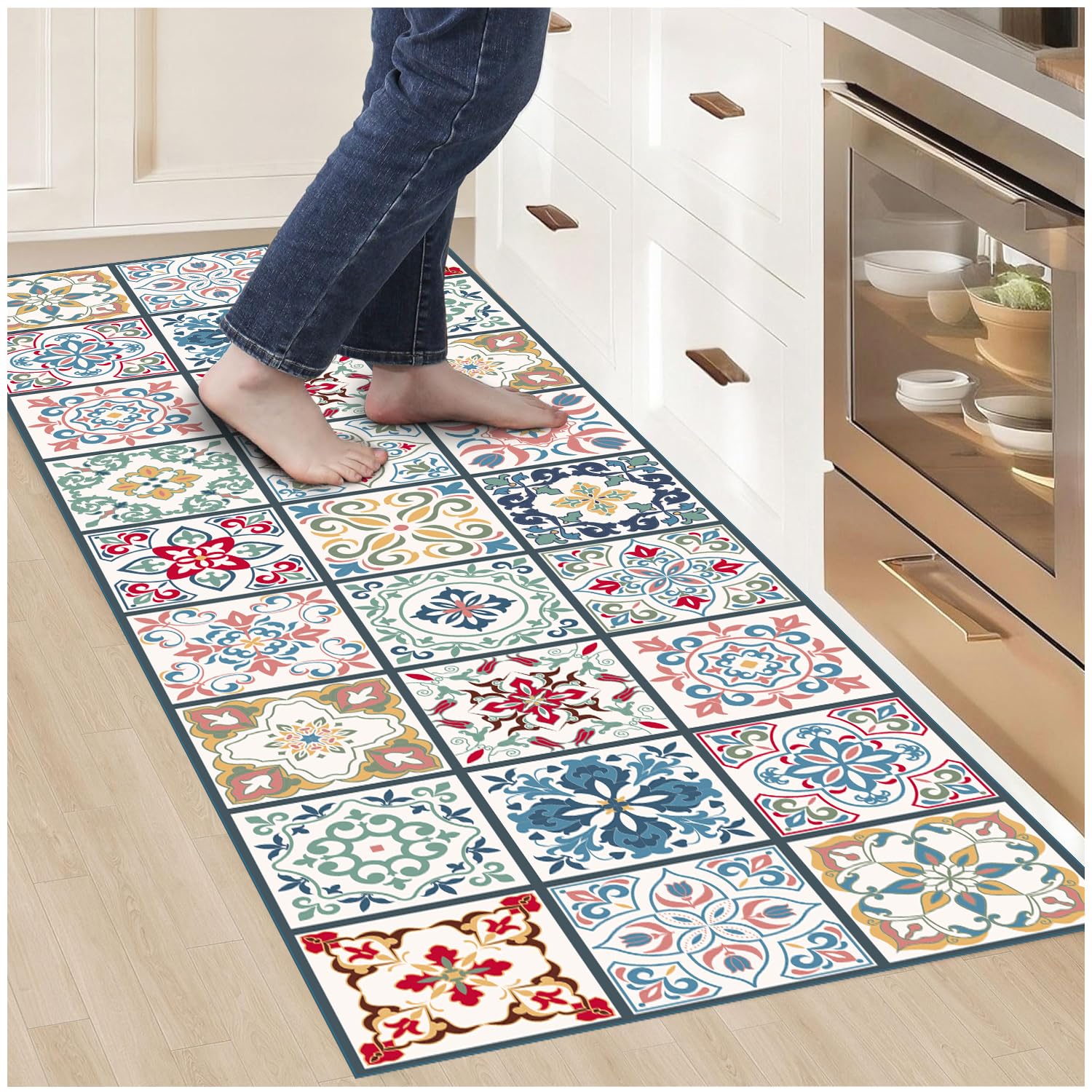 Tapis en Vinyle hydraulique (180 x 60 cm, Toledo) - Différentes Tailles - Tapis de Cuisine, Salon - Antidérapant - Tapis de Chambre - Caoutchouc Moelleux et Sol PVC