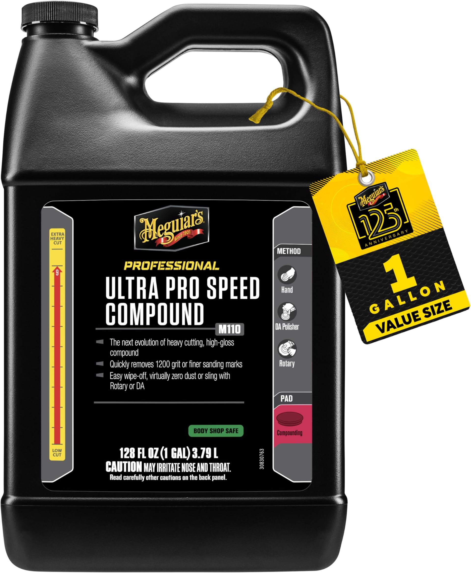 Professional Ultra Pro Speed Compound M11001 - Pro Paint Correction Compound, Fast and Even Cut for a High Gloss Finish - Incredible Results by DA Polisher or Rotary, 128 Oz, 1 Gallon
