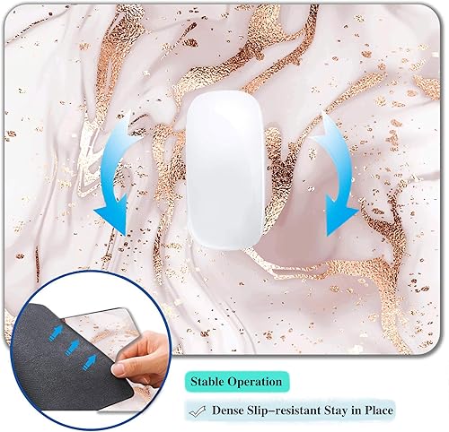 Miniatura 6 de IMAYONDIA Alfombrilla de ratón de mármol oro rosa, alfombrilla de ratón personalizada para juegos con diseños, moderna alfombrilla de mouse de