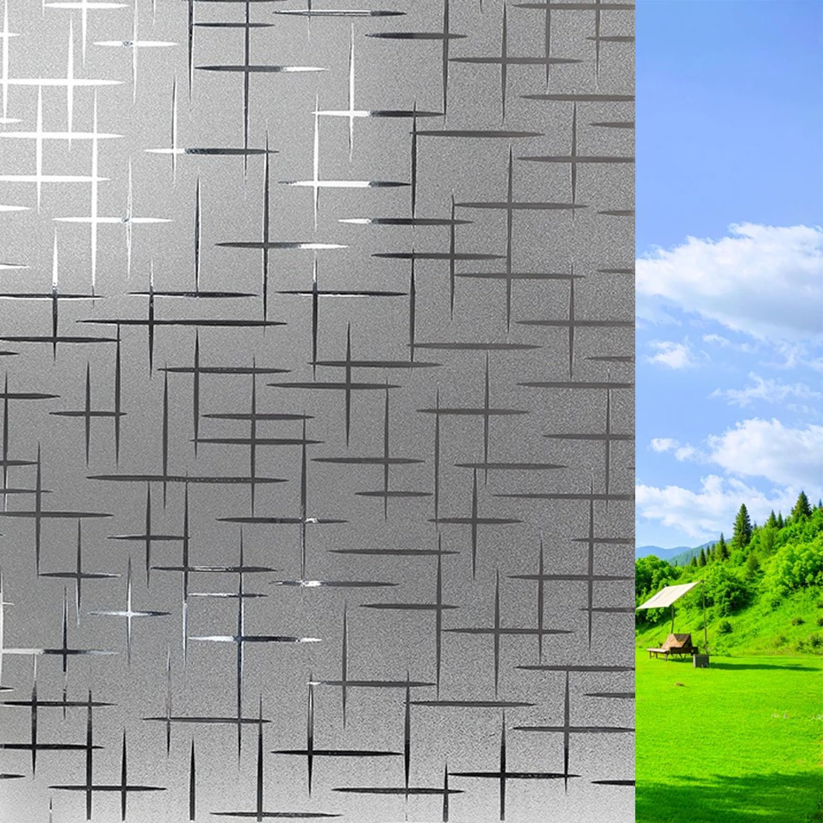 Fensterfolie Blickdicht Selbsthaftende 95 x 160 cm Statische Ohne Klebstoff Milchglasfolie Anti-Uv Geeignet Milchglasfolie Selbstklebend für Badezimmer, Umkleide, Doji