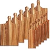 Tanlade 12 Pcs Wood Cutting Board Set Cutting Board with Handle Chopping Serving Board Butcher Cutting Block for Valentines Mother's Day Wedding Housewarming Gift, 16'' x 10'', 16'' x 5'' (Acacia)