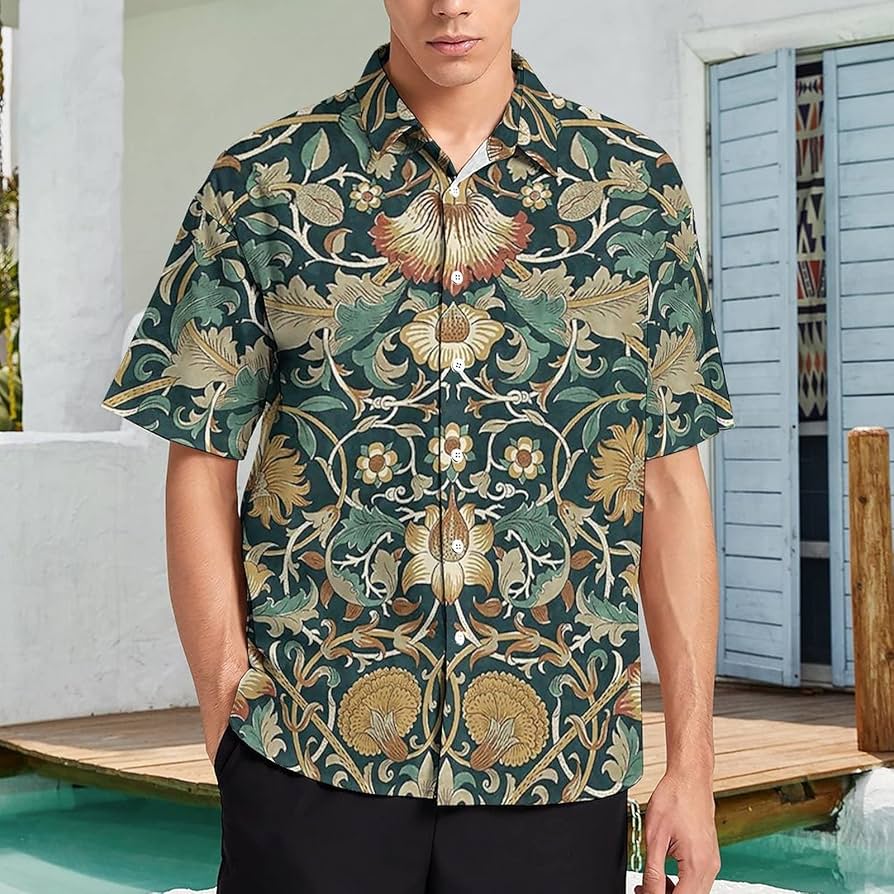 Amazon.co.jp: シャツ メンズ 半袖 William Morris ウィリアム