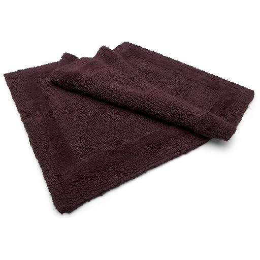 Pinzon Luxury Reversible Cotton Bath Rug, Aubergine