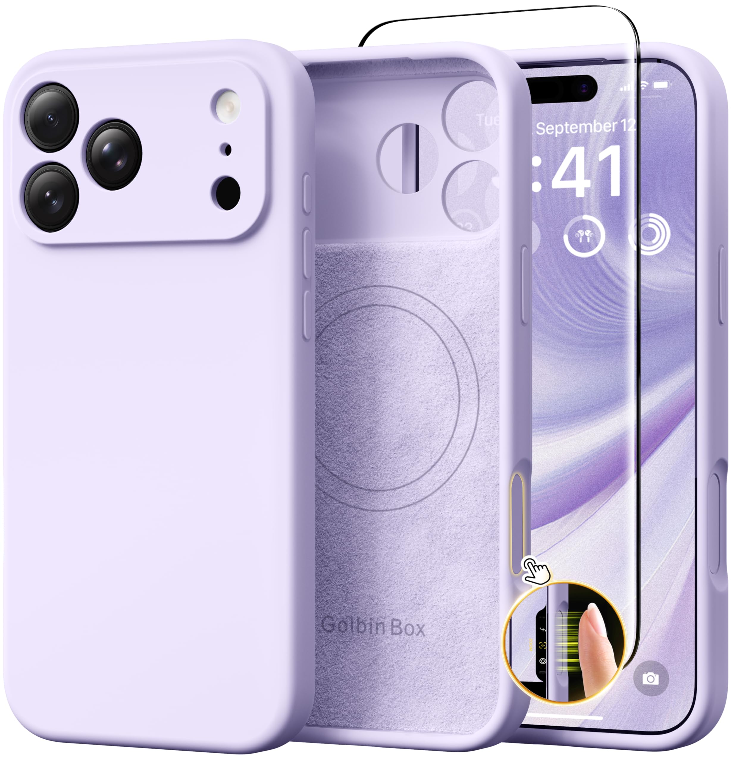 GolbinBox Magnetic for iPhone 18 Pro Max Case/17 Pro Max Case, Pastel Lilac