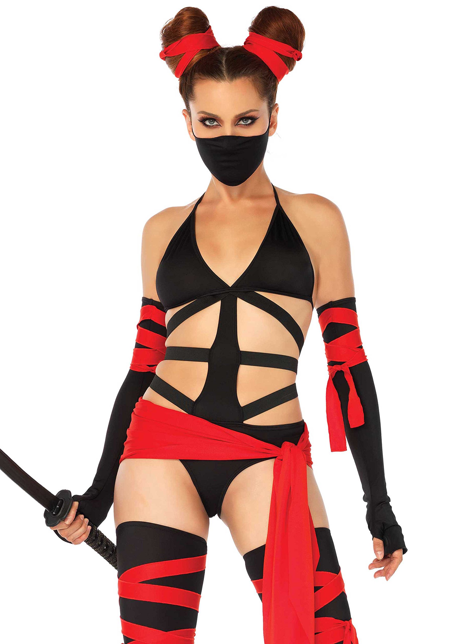 Leg Avenue 86693-01101-XSmall-BlackRed Movie Adult Sized Costumes, Solid, Black/Red, XS