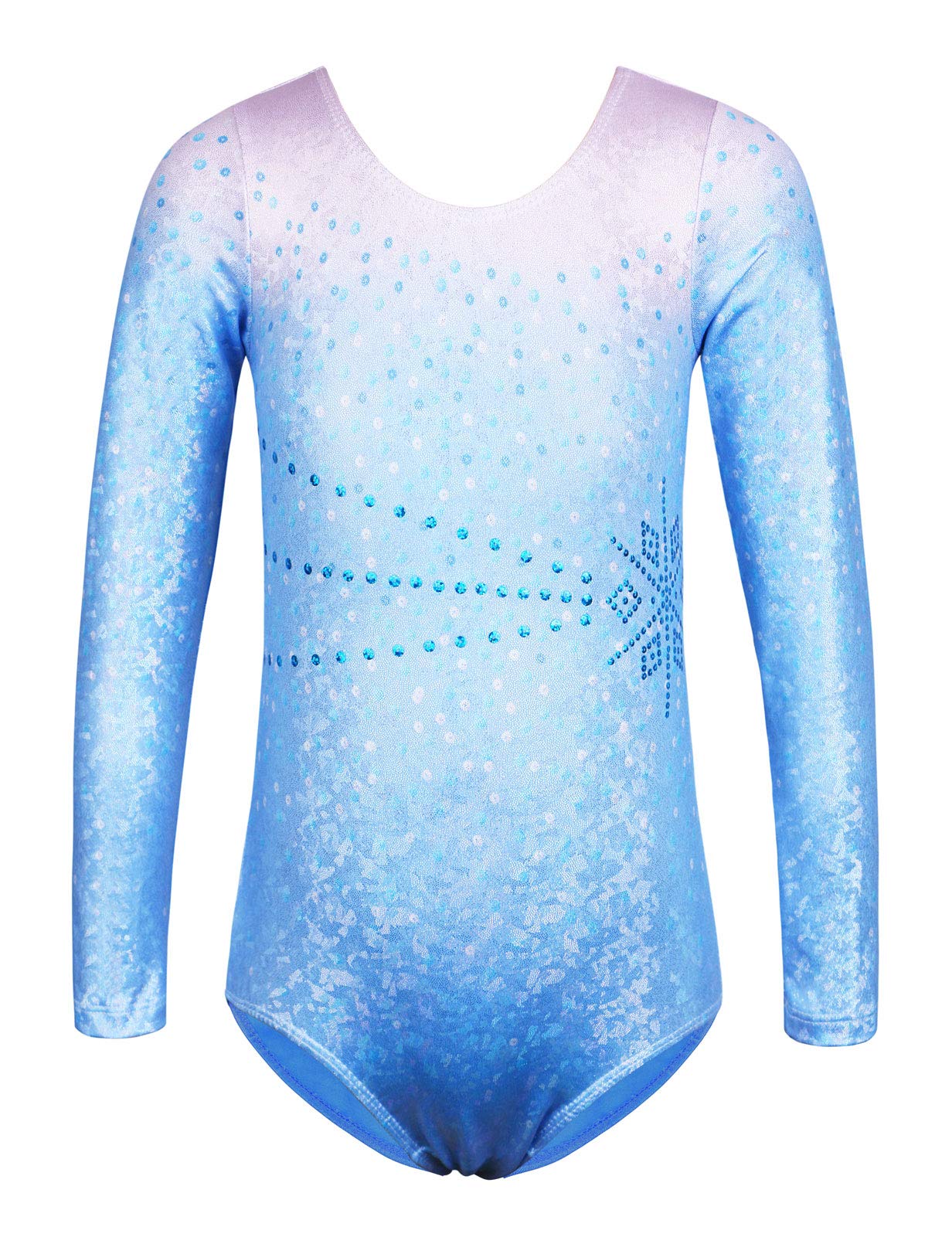 Buy HUAANIUE Girl LongSleeve Gymnastics Leotards Blue Diamond Dress