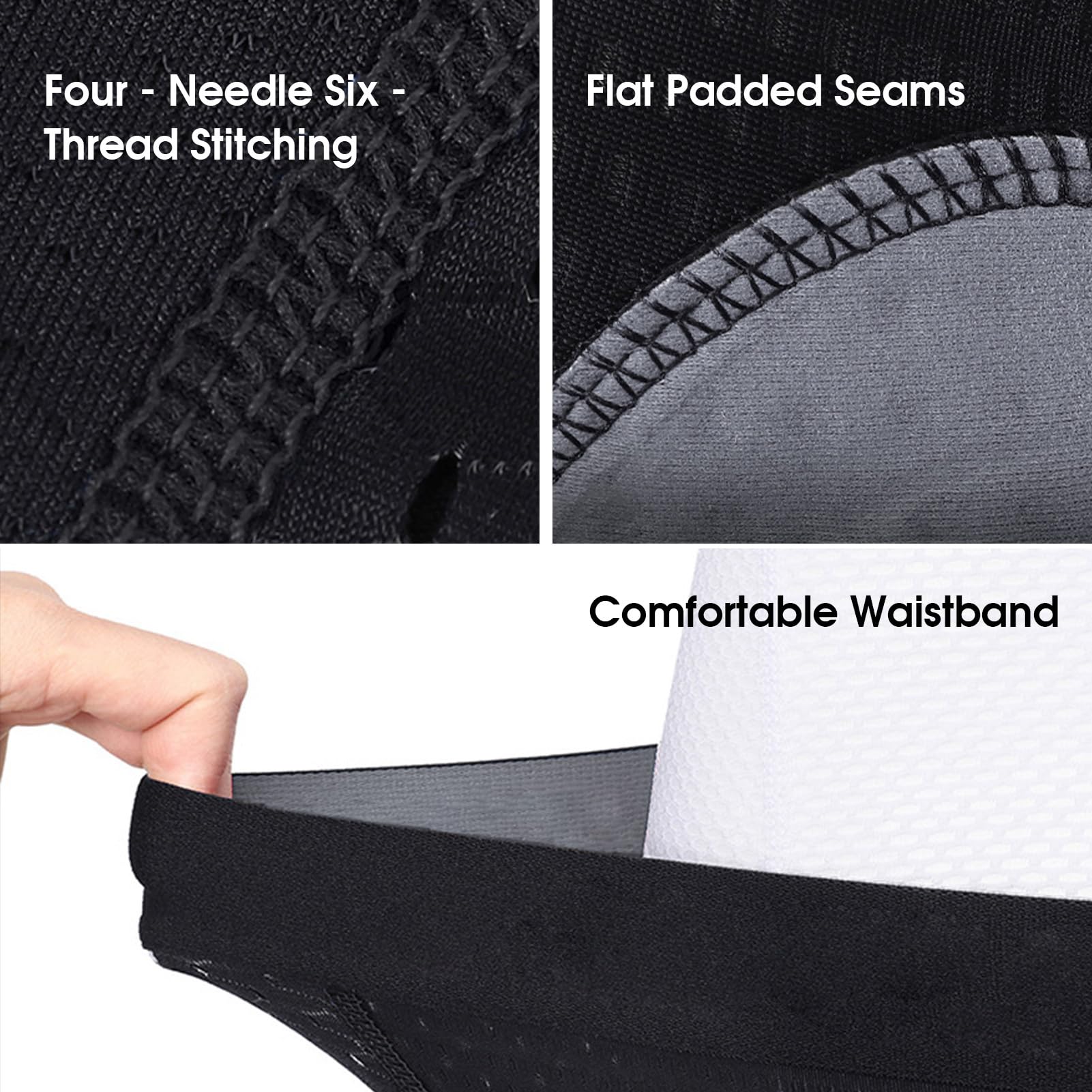 Herren Fahrradhose Gepolstert Atmungsaktive Radlerhose mit Silikonpolster Schnelltrocknend, Hochelastisch mit Großen Taschen für Lange Fahrten