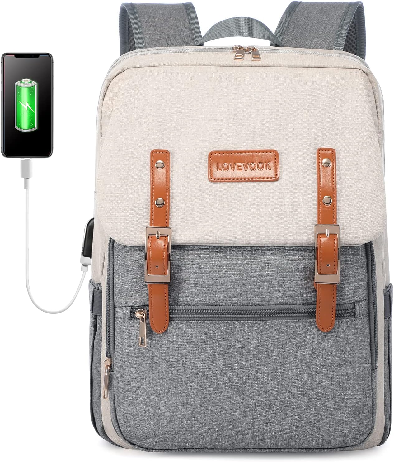 LOVEVOOK Laptop Backpack for Women Men 15.6 Inch,Travel Backpack for Women Fashion,Backpack Purse Laptop Bag Work Bag Nurse Teacher College Backpack,Back Pack with USB Port