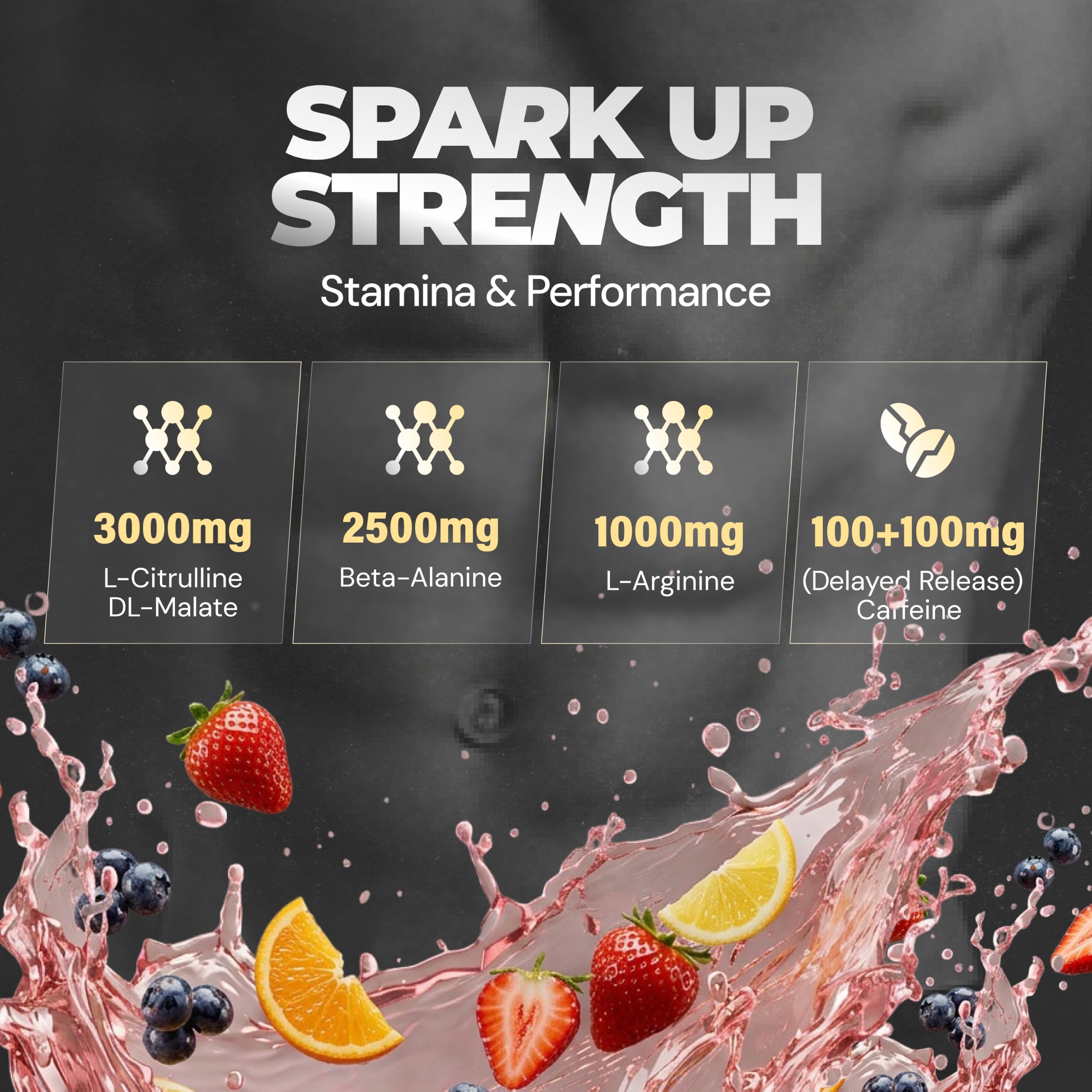 Nutrabay Gold Spark Pre Workout Supplement Powder 300mg Caffeine, 1000mg L-Arginine, 3000mg Beta Alanine, 2500mg Citrulline Malate per Serving – Muscle Pump & Performance – 250g, Fruit Punch 1