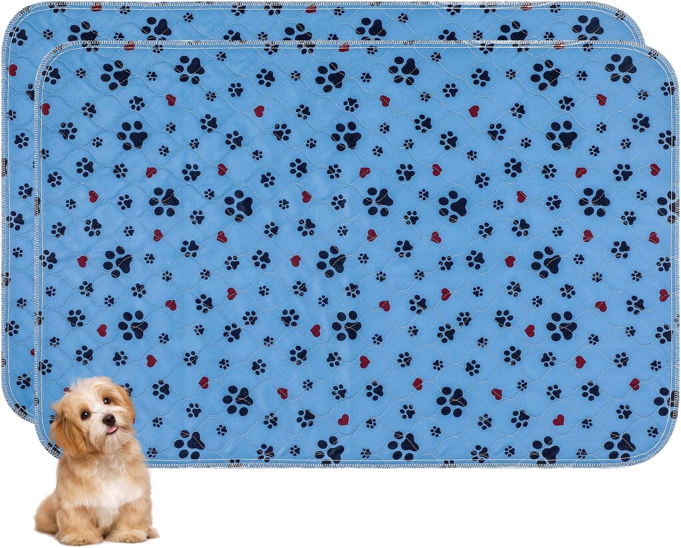 Washable Pee Pads for Dogs,2 Pack Extra Large 72"x72" Super Absorbent Reusable Puppy Pads,Non-Slip 100% Waterproof Dog Pee Pads,Pet Training Pads for Couch, Crate,Potty Training,Floor