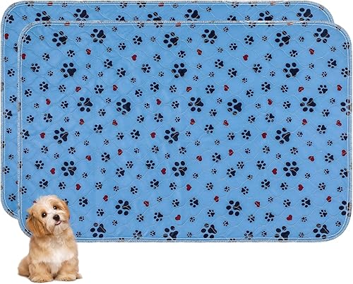 Almohadillas lavables para orina para perros, paquete de 2 almohadillas grandes de 18 x 24 pulgadas, súper absorbentes, reutilizables,