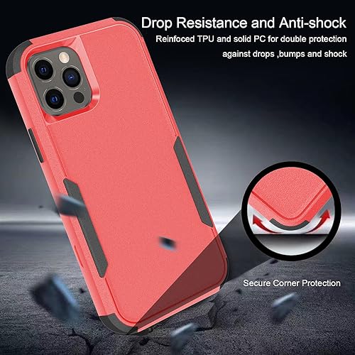 Miniatura 4 de TJS Funda compatible con iPhone 13 Pro Max, con protector de pantalla de vidrio templado, resistente, resistente, a prueba de golpes, protección de