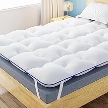 CASABEL Surmatelas Diamant 90 x 190 cm en Microfibre - Liseré Bleu - Confort Optimal - Moelleux, Anti-Acarien, Respirant - pour Matelas 1 Place Adulte et Enfant, Clic Clac, BZ