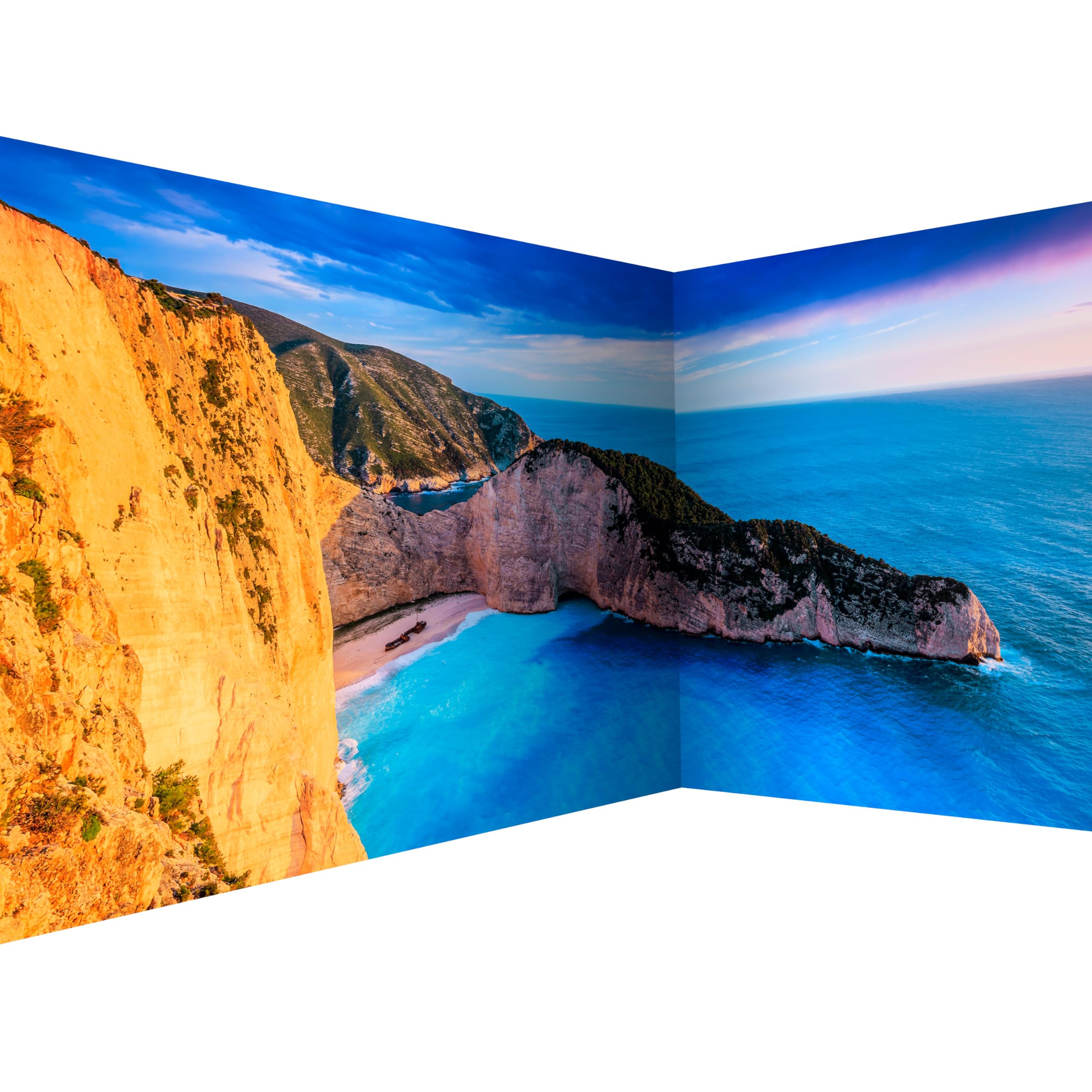 murando Photo Wallpaper Island 539x250 cm / 212" x 98" Peel and Stick Self-Adhesive Corner Foil Print Wall Mural Angle Wallpaper Landscape Nature Panorama Ocean Beach sea Cliff Tropical c-A-0058-a-d — image 1