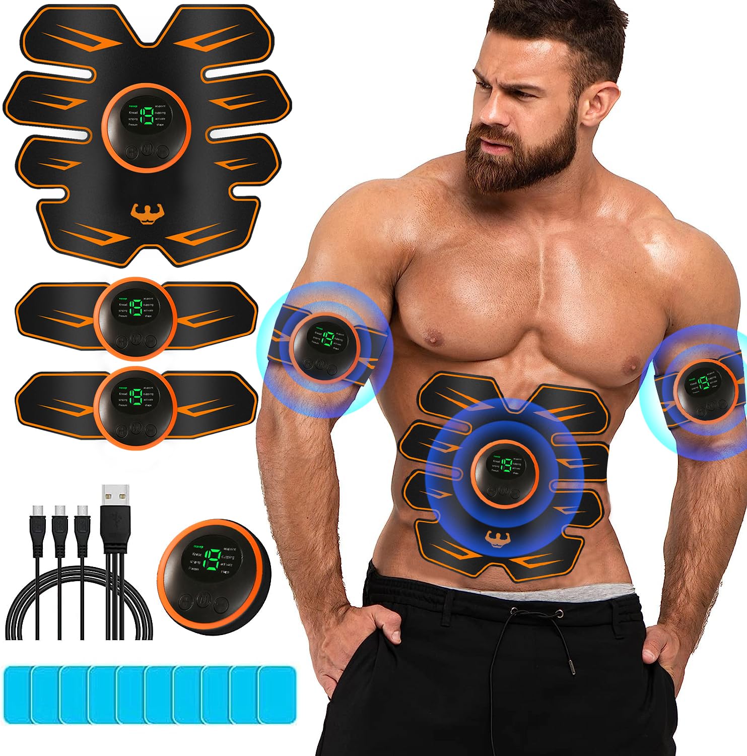 ABS Stimulator EMS Muscolare, Ricaricabile Elettrostimolatore Muscolare