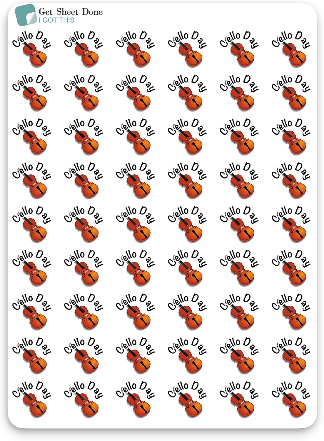Cello Planner Stickers - Music Class Practice Rehearsal, Planner Accessory image 2