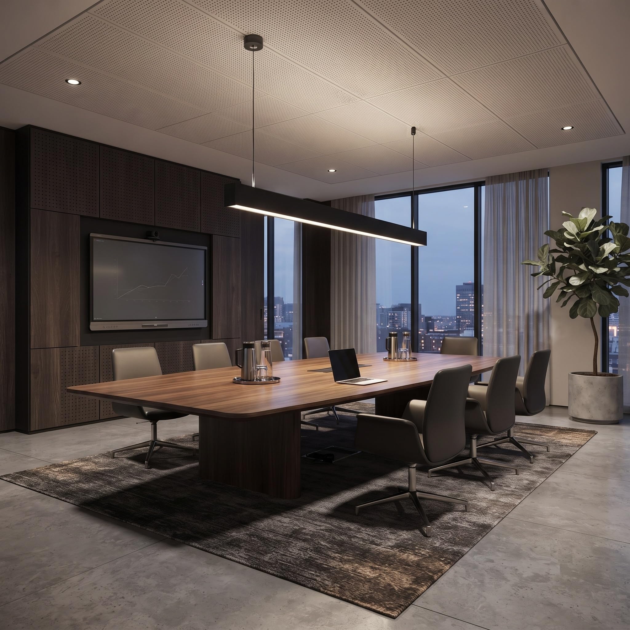 Lampadario a Sospensione LED Lineare 120 cm Nero Moderno Minimal | Per Ufficio e Cucina, Design Orizzontale, Plafoniera Lineare, Soggiorno, Stile Minimal
