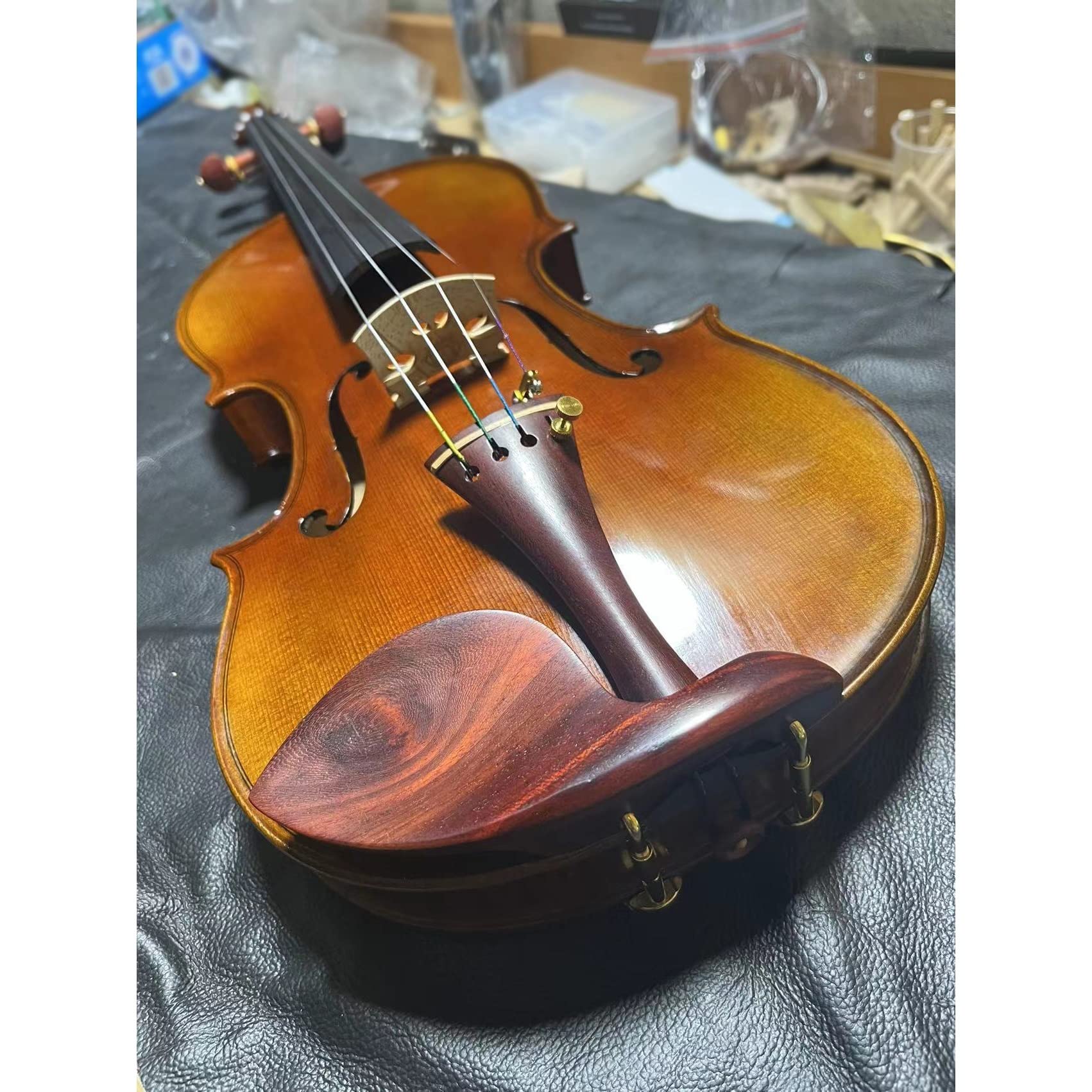 4/4 Violino Intagliato A Mano Modello di Strumento Musicale Set di Violino Professionale per Paletta in Acero Violini per Studenti