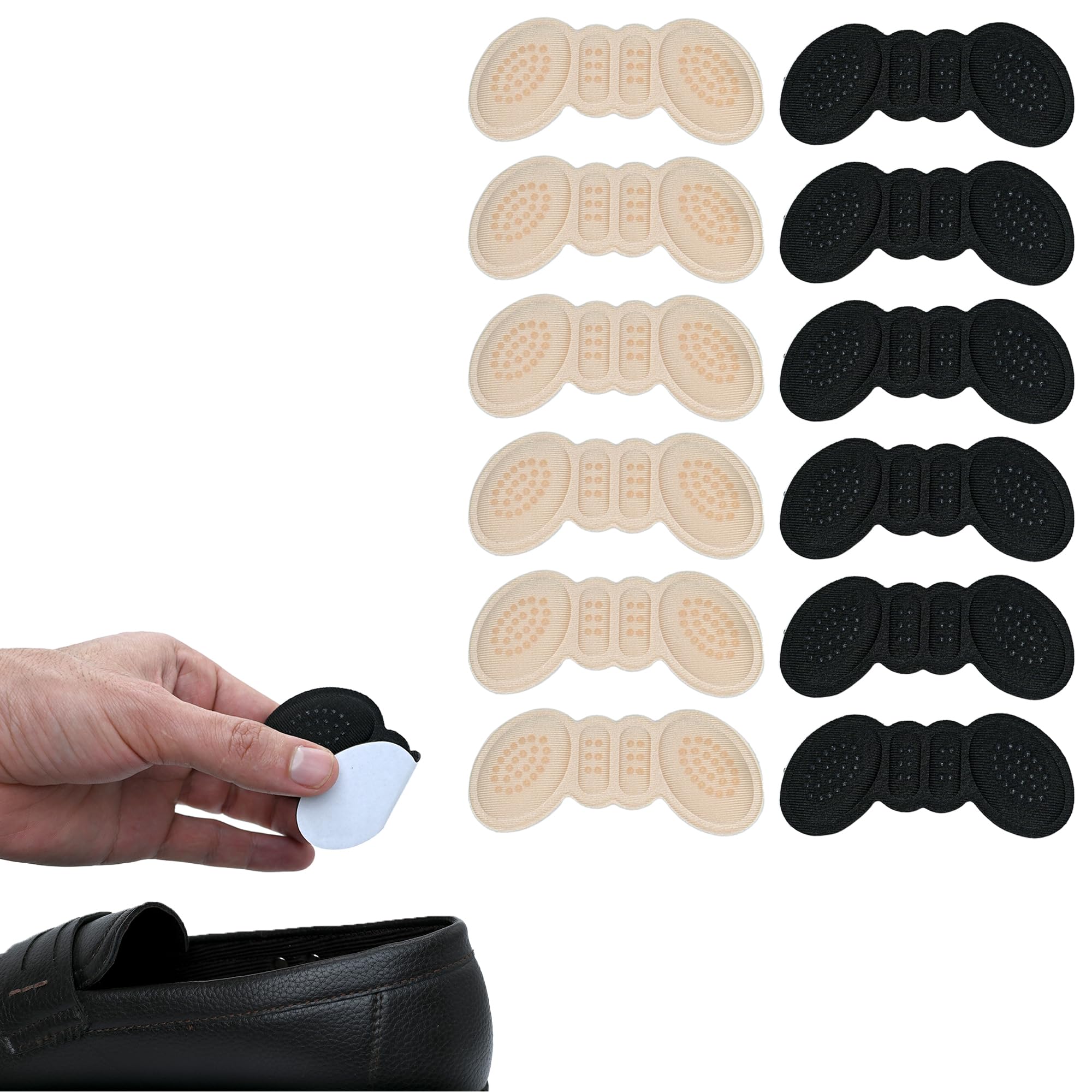 Heel Grips for Shoes – 12 Pcs Self-Adhesive Heel Pads, Anti-Slip Cushions for Loose Shoes, Blister Prevention Inserts | مساند كعب للأحذية من ألور بيكس – وسادات كعب لاصقة مانعة للانزلاق