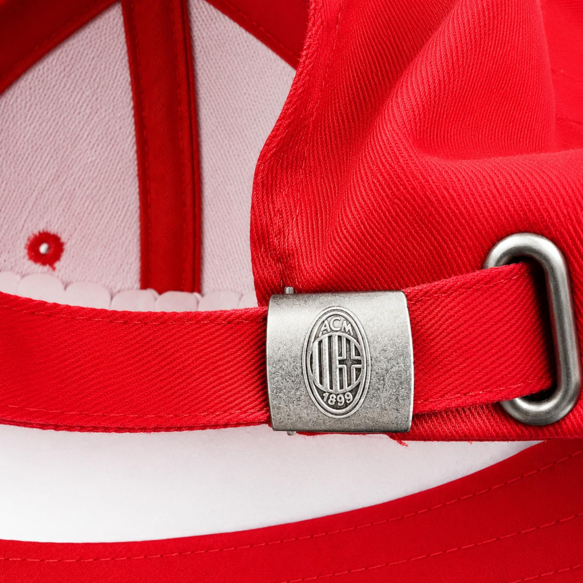 AC Milan Cappello Ufficiale in Cotone Rosa con Logo Modello Baseball Visiera Curva Regolabile